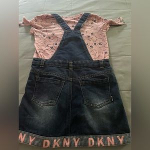 Girls| DKNY Overalls Jean Set